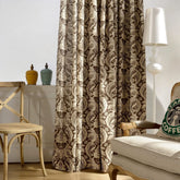 Cortina Personalizada de Oscurecimiento de Habitación Aubrie Victoria Damask Marrón